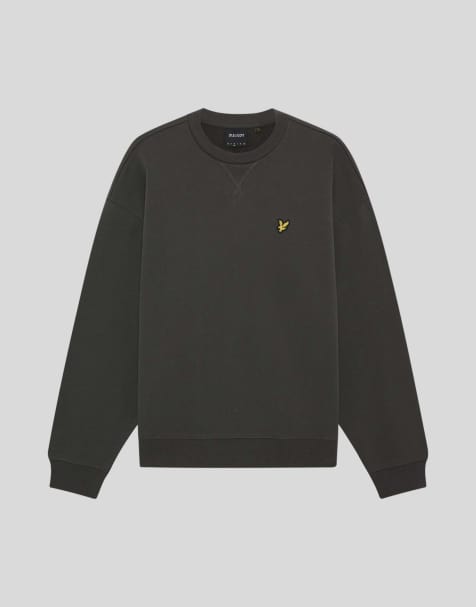 Lyle & Scott Mid layers heavyweight loopback crewneck sweatshirt in w635 gunmetal - view 1