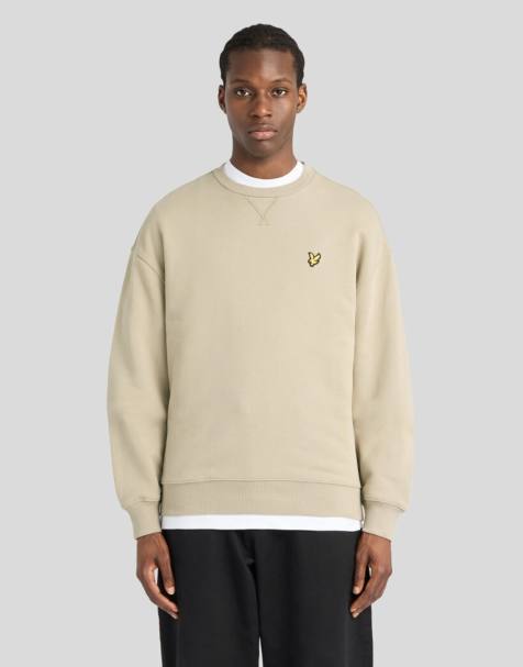 Lyle & Scott Mid layers heavyweight loopback crewneck sweatshirt in w783 khaki smoke - view 1