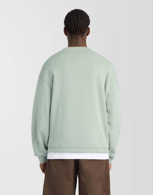 Lyle & Scott Mid layers heavyweight loopback crewneck sweatshirt in y246 slate shadow grey, 4 of 6