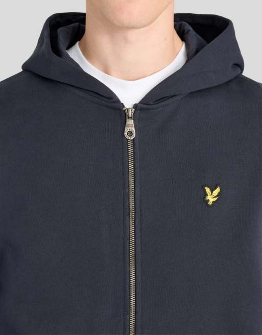 Lyle & Scott Mid layers heavyweight loopback full zip hoodie in z271 dark navy, 3 of 6