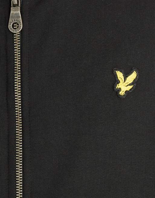 Lyle & Scott Mid layers heavyweight loopback full zip hoodie in z865 jet black, 6 of 6