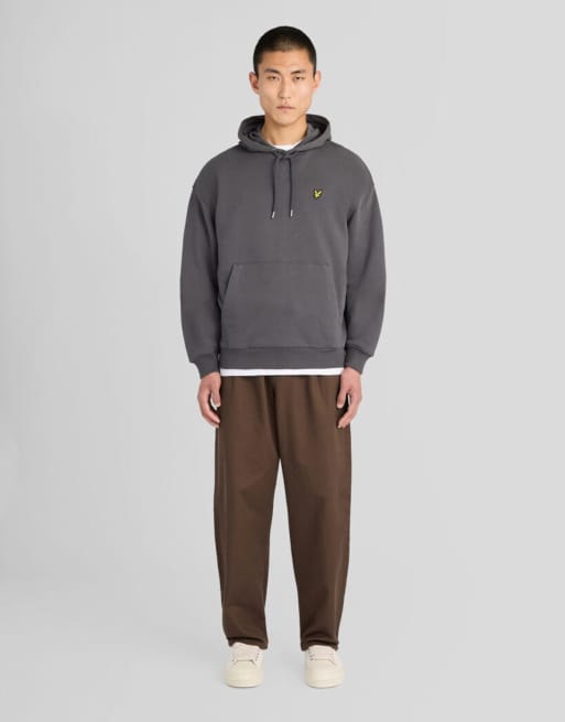 Lyle & Scott Mid layers heavyweight loopback pullover hoodie in w635 gunmetal, 2 of 6