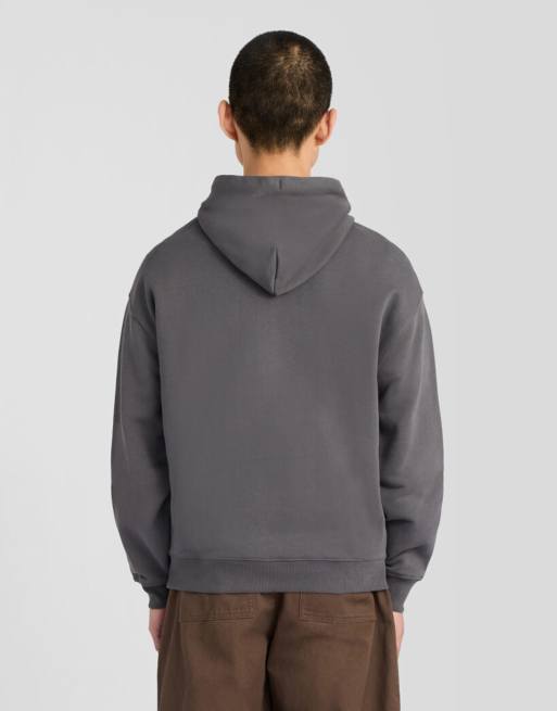 Lyle & Scott Mid layers heavyweight loopback pullover hoodie in w635 gunmetal, 4 of 6
