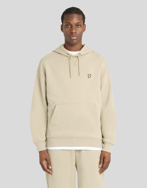 Lyle & Scott Mid layers heavyweight loopback pullover hoodie in w783 khaki smoke - view 1