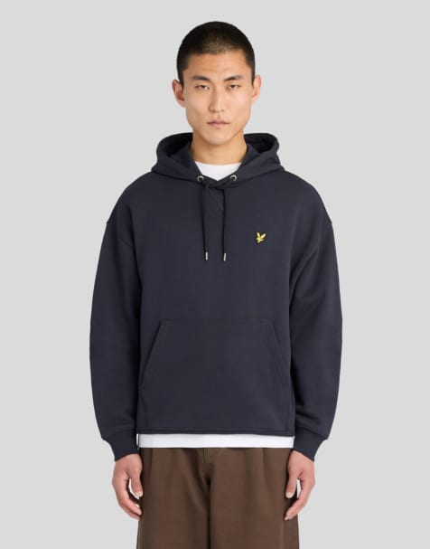 Lyle & Scott Mid layers heavyweight loopback pullover hoodie in z271 dark navy - view 1