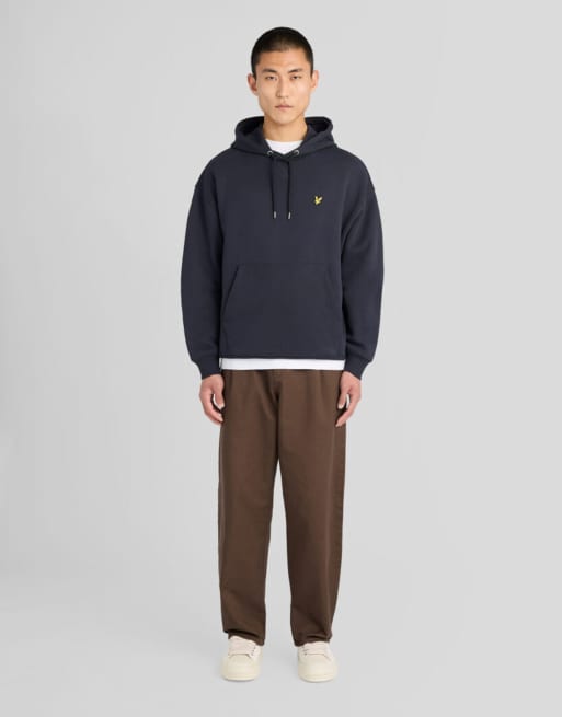 Lyle & Scott Mid layers heavyweight loopback pullover hoodie in z271 dark navy, 2 of 6