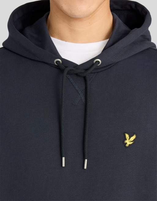 Lyle & Scott Mid layers heavyweight loopback pullover hoodie in z271 dark navy, 3 of 6