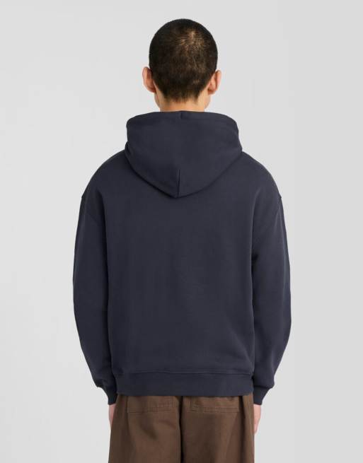 Lyle & Scott Mid layers heavyweight loopback pullover hoodie in z271 dark navy, 4 of 6