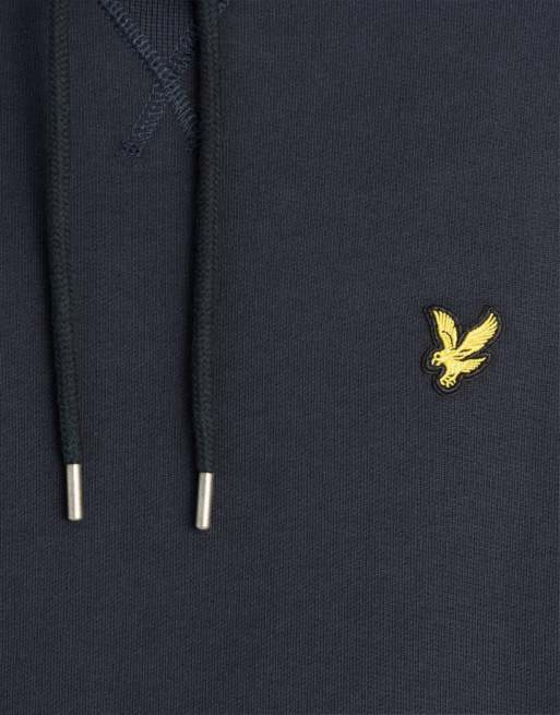 Lyle & Scott Mid layers heavyweight loopback pullover hoodie in z271 dark navy, 6 of 6