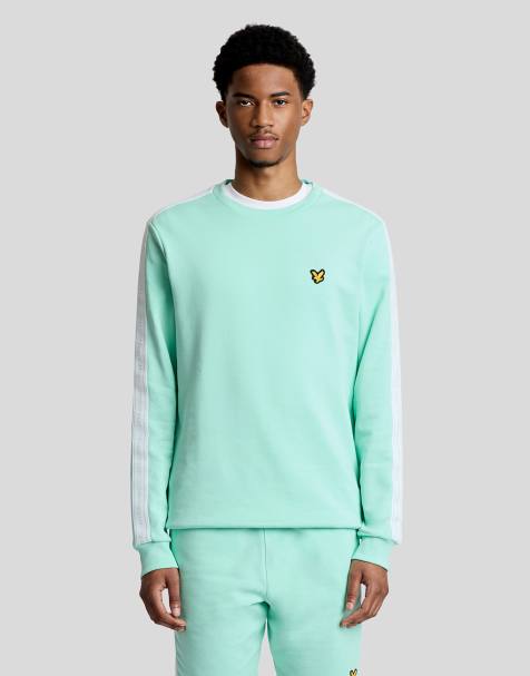 Lyle & Scott Mid layers jacquard tape crew neck in 038 cool mint - view 1