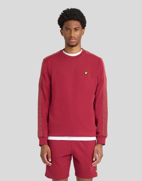 Lyle & Scott Mid layers jacquard tape crew neck in x202 plum - view 1