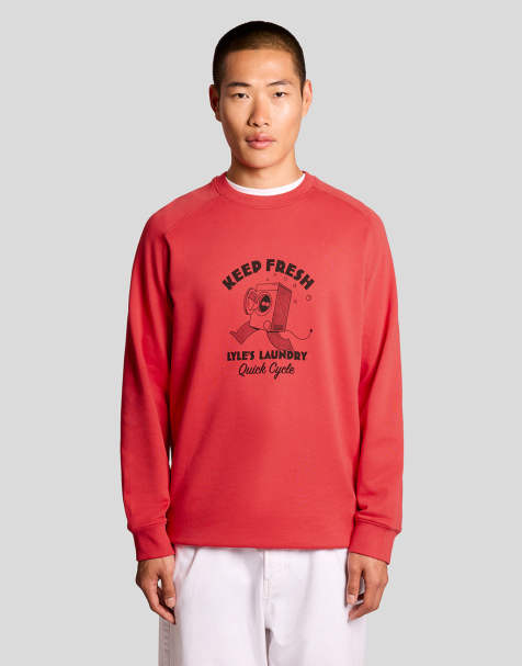 Lyle & Scott Mid layers keep fresh graphic sweatshirt in y132 cherry red - view 1