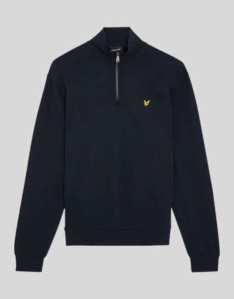 Lyle & Scott Mid layers loopback quarter zip sweat in z271 dark navy - view 1