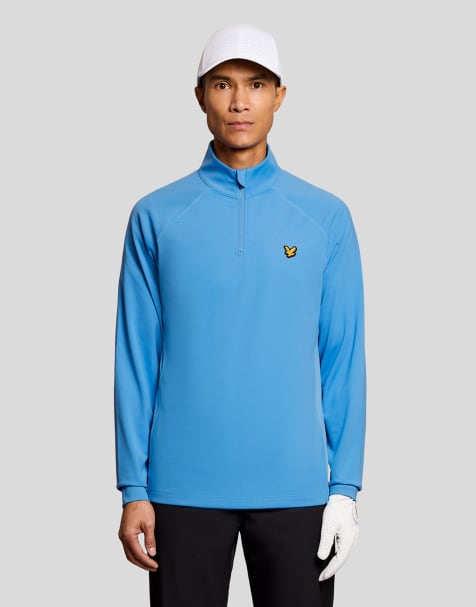Lyle & Scott Mid layers mesh panelled golf course midlayer in u83 nitrogen - view 1