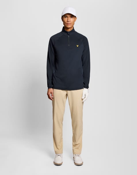 Lyle & Scott Mid layers mesh panelled golf course midlayer in z271 dark navy - view 1