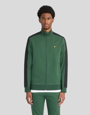 Lyle & Scott Mid layers padel taped track jacket in z305 canopy green