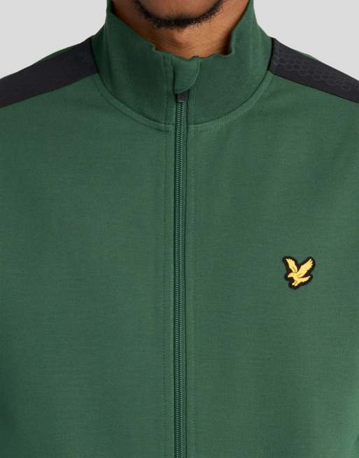 Lyle & Scott Mid layers padel taped track jacket in z305 canopy green, 3 of 6
