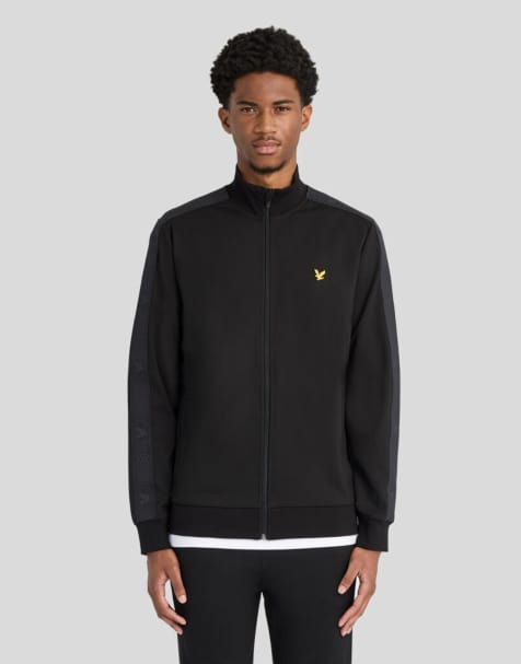 Lyle & Scott Mid layers padel taped track jacket in z865 jet black - view 1