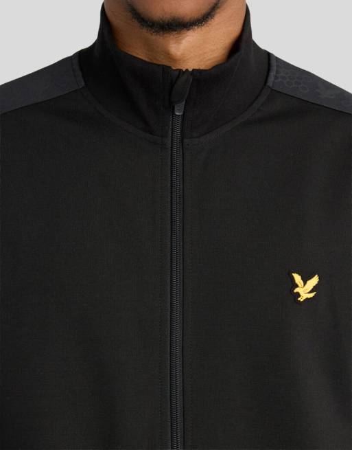 Lyle & Scott Mid layers padel taped track jacket in z865 jet black, 3 of 6