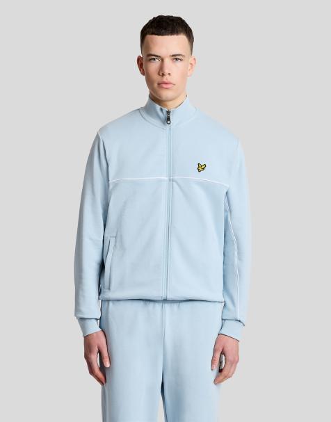 Lyle & Scott Mid layers piped full zip track top in w596 opal blue - view 1