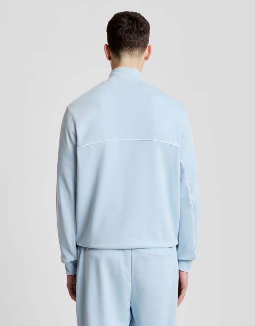 Lyle & Scott Mid layers piped full zip track top in w596 opal blue, 4 of 6