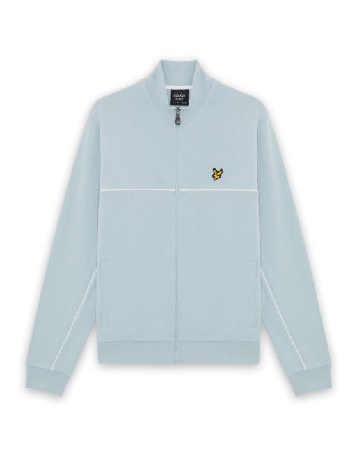 Lyle & Scott Mid layers piped full zip track top in w596 opal blue, 5 of 6