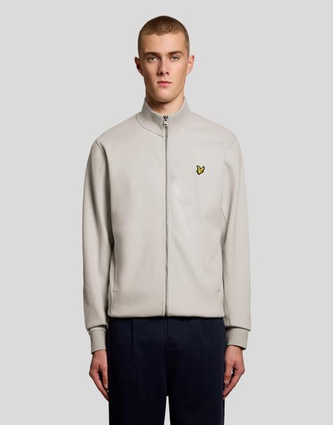 Lyle & Scott Mid layers pique zip through sweatshirt in y135 pink tile - view 1