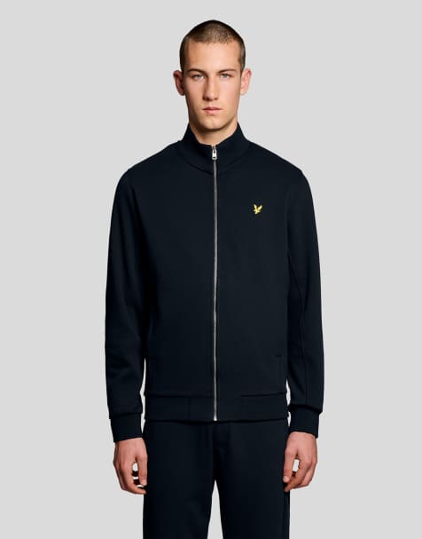 Lyle & Scott Mid layers pique zip through sweatshirt in z271 dark navy - view 1