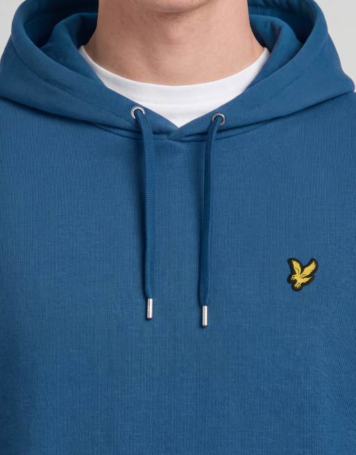 Lyle & Scott Mid layers pullover hoodie in w475 yale blue, 4 of 5