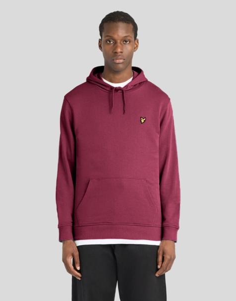 Lyle & Scott Mid layers pullover hoodie in x237 rich burgundy - view 1