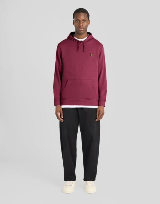 Lyle & Scott Mid layers pullover hoodie in x237 rich burgundy, 2 of 6