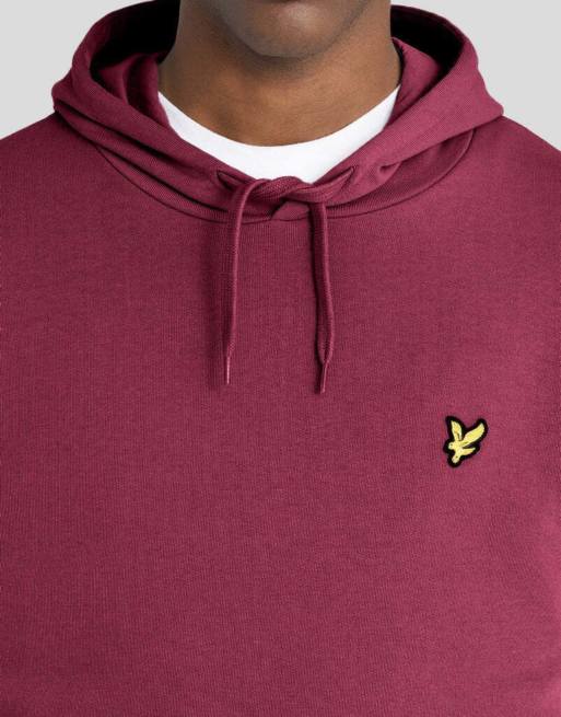Lyle & Scott Mid layers pullover hoodie in x237 rich burgundy, 3 of 6