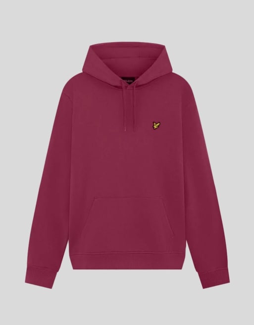 Lyle & Scott Mid layers pullover hoodie in x237 rich burgundy, 5 of 6