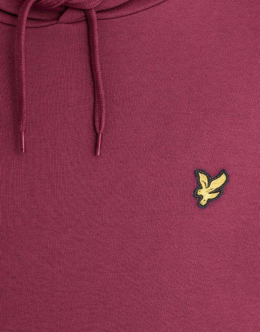 Lyle & Scott Mid layers pullover hoodie in x237 rich burgundy, 6 of 6