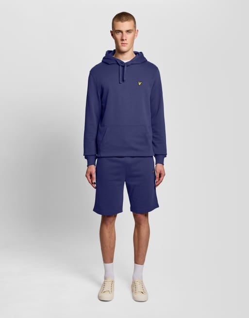 Lyle & Scott Mid layers pullover hoodie in y125 rich navy, 3 of 6
