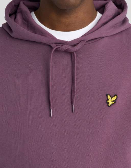Lyle & Scott Mid layers pullover hoodie in y320 noir plum, 3 of 6