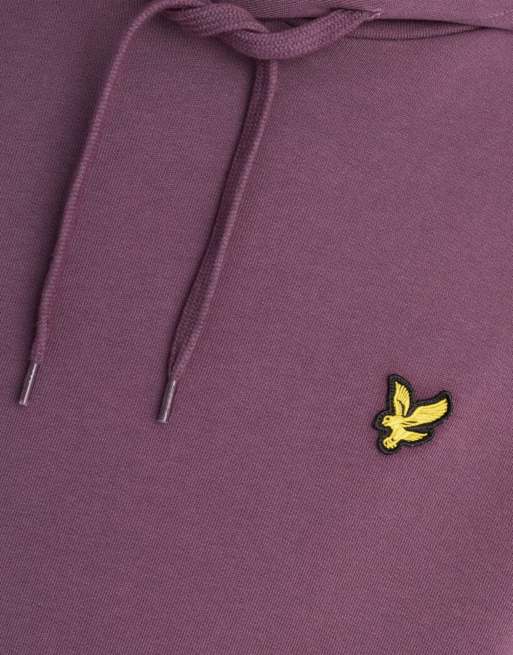 Lyle & Scott Mid layers pullover hoodie in y320 noir plum, 6 of 6