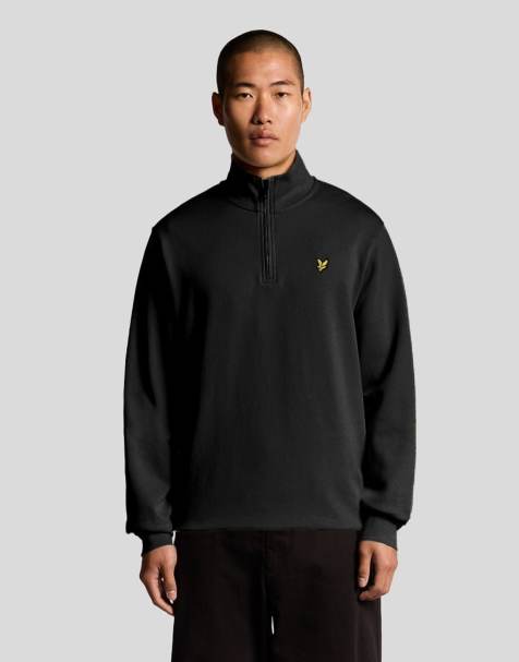 Lyle & Scott Mid layers quarter zip pullover sweatshirt in x087 saddle - view 1