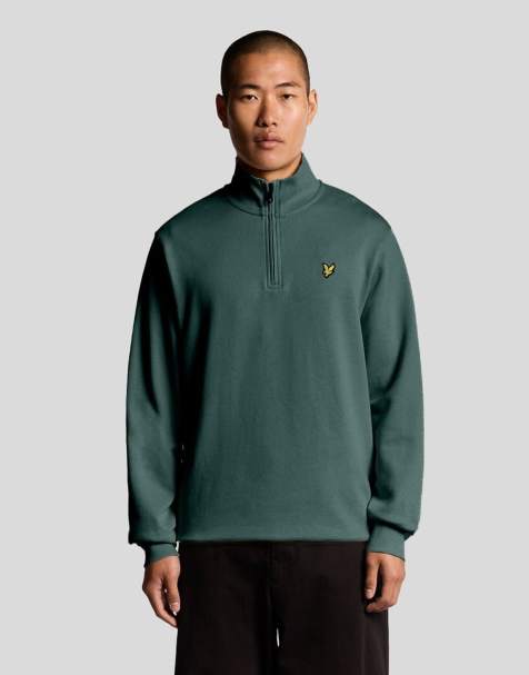 Lyle & Scott Mid layers quarter zip pullover sweatshirt in x858 silver pine - view 1