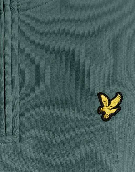 Lyle & Scott Mid layers quarter zip pullover sweatshirt in x858 silver pine, 6 of 6