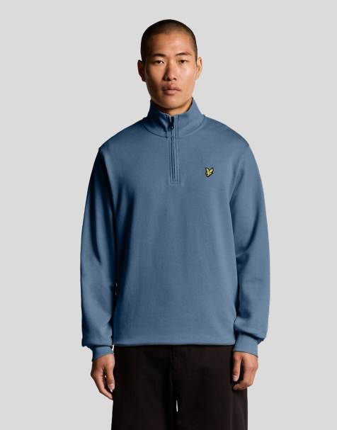 Lyle & Scott Mid layers quarter zip pullover sweatshirt in x861 ocean sky - view 1