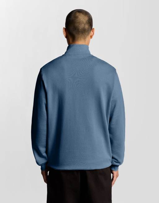 Lyle & Scott Mid layers quarter zip pullover sweatshirt in x861 ocean sky, 4 of 6