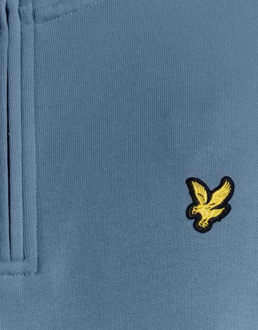 Lyle & Scott Mid layers quarter zip pullover sweatshirt in x861 ocean sky, 6 of 6
