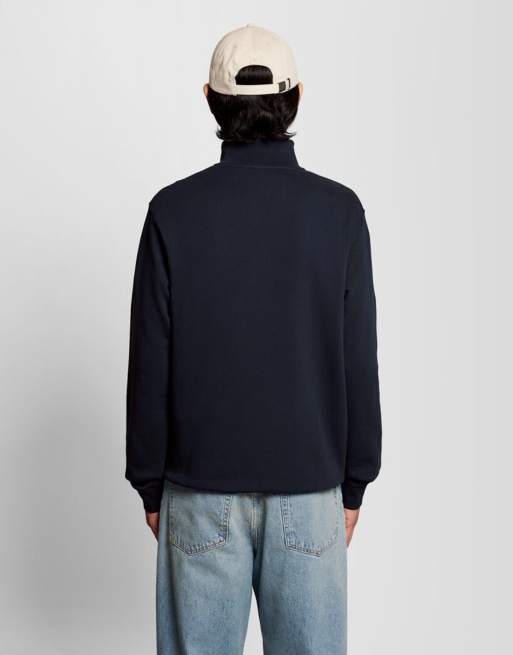 Lyle & Scott Mid layers quarter zip pullover sweatshirt in z271 dark navy, 4 of 6