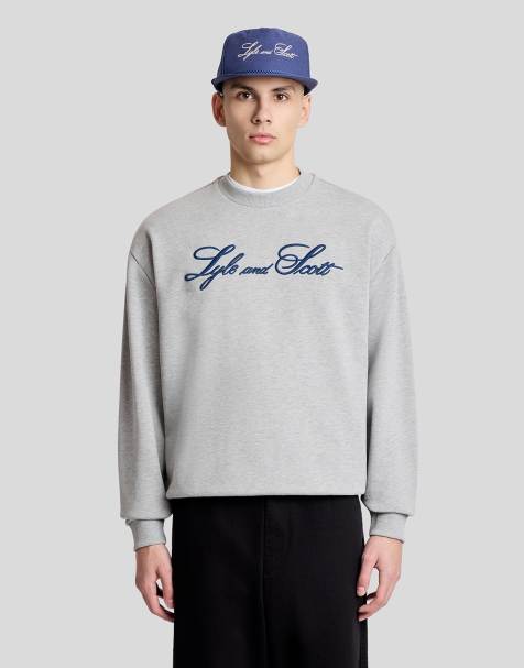 Lyle & Scott Mid layers reissued script jumper in y237 archive grey marl - view 1
