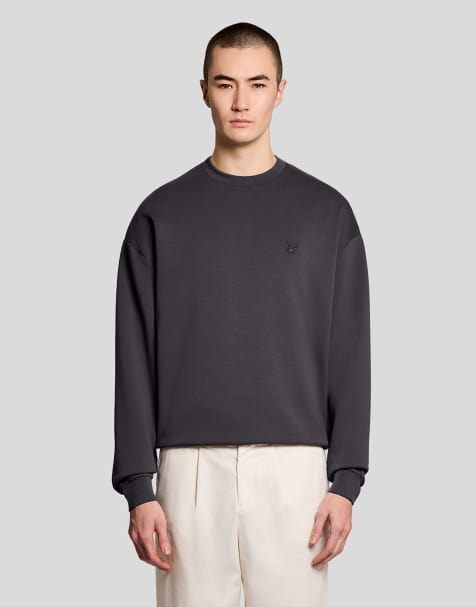 Lyle & Scott Mid layers relaxed interlock crew neck sweatshirt in y079 iron - view 1