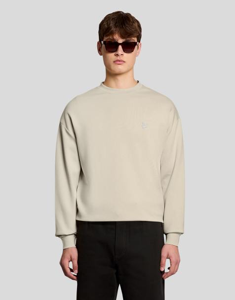 Lyle & Scott Mid layers relaxed interlock crew neck sweatshirt in y081 birch - view 1