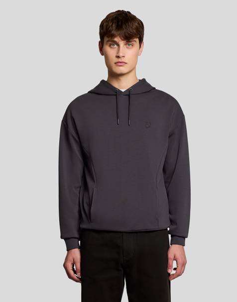 Lyle & Scott Mid layers relaxed interlock hoodie in y079 iron - view 1