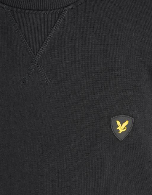 Lyle & Scott Mid layers shield badge crew neck sweatshirt in z865 jet black, 5 of 5