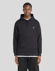 Lyle & Scott Mid layers shield badge pullover hoodie in z865 jet black